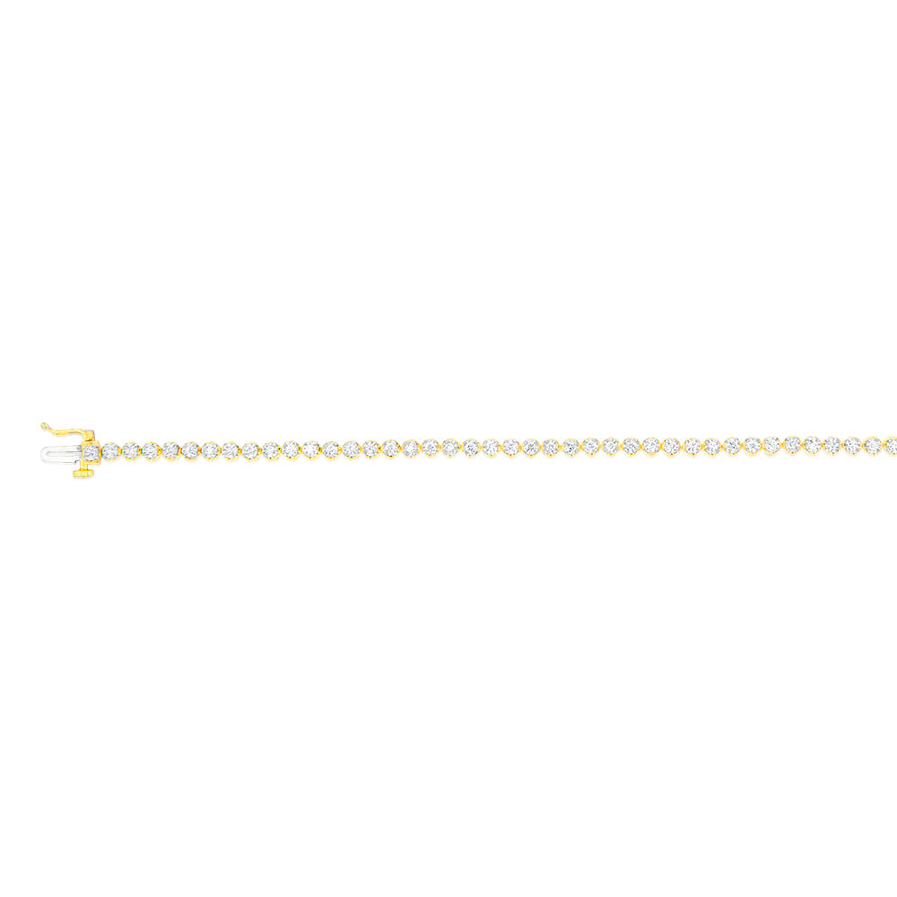 Luminesce Lab Grown 1 Carat Diamond Gold Plated Sterling Silver Bracelet