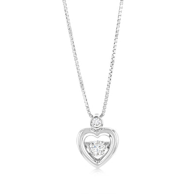 Luminesce Lab Grown 1/6 Carat Diamond Heart Pendant in Sterling Silver