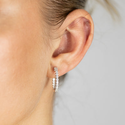 Luminesce Lab Grown 1 Carat Diamond Hoop Earrings Sterling Silver