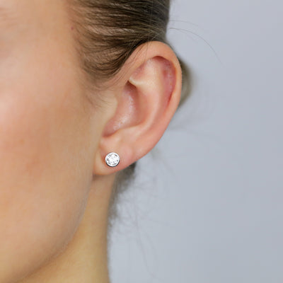 Luminesce Lab Grown 1 Carat Sterling Silver Bezel Diamond Studs