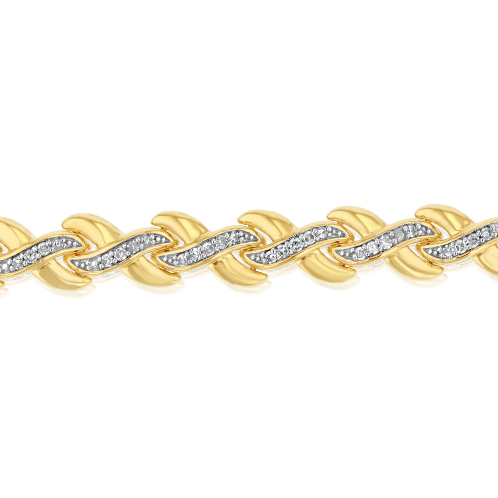 Luminesce Lab Grown 0.40 Carat Tennis Diamond Bracelet in Gold Plated Silver 17.5CM