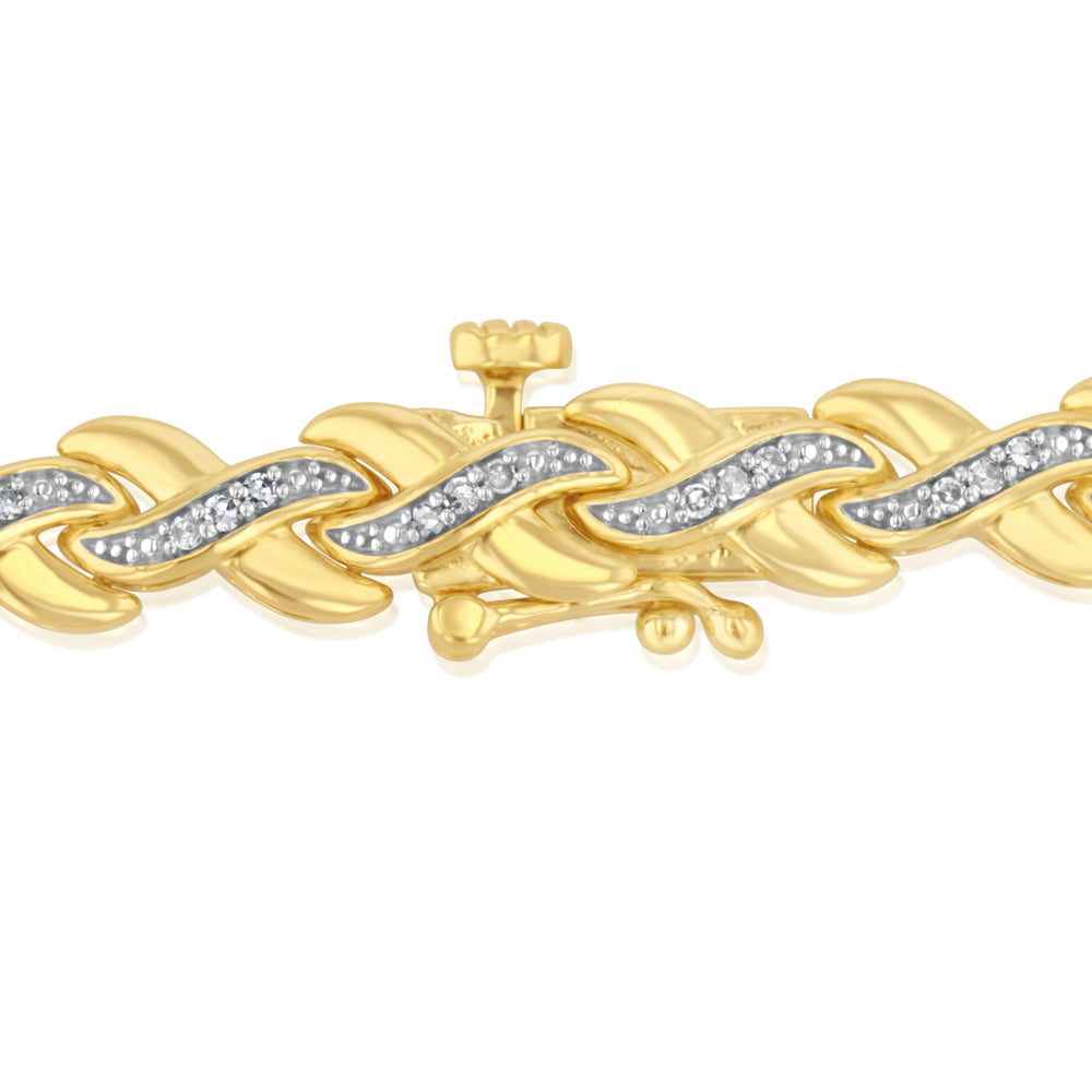 Luminesce Lab Grown 0.40 Carat Tennis Diamond Bracelet in Gold Plated Silver 17.5CM