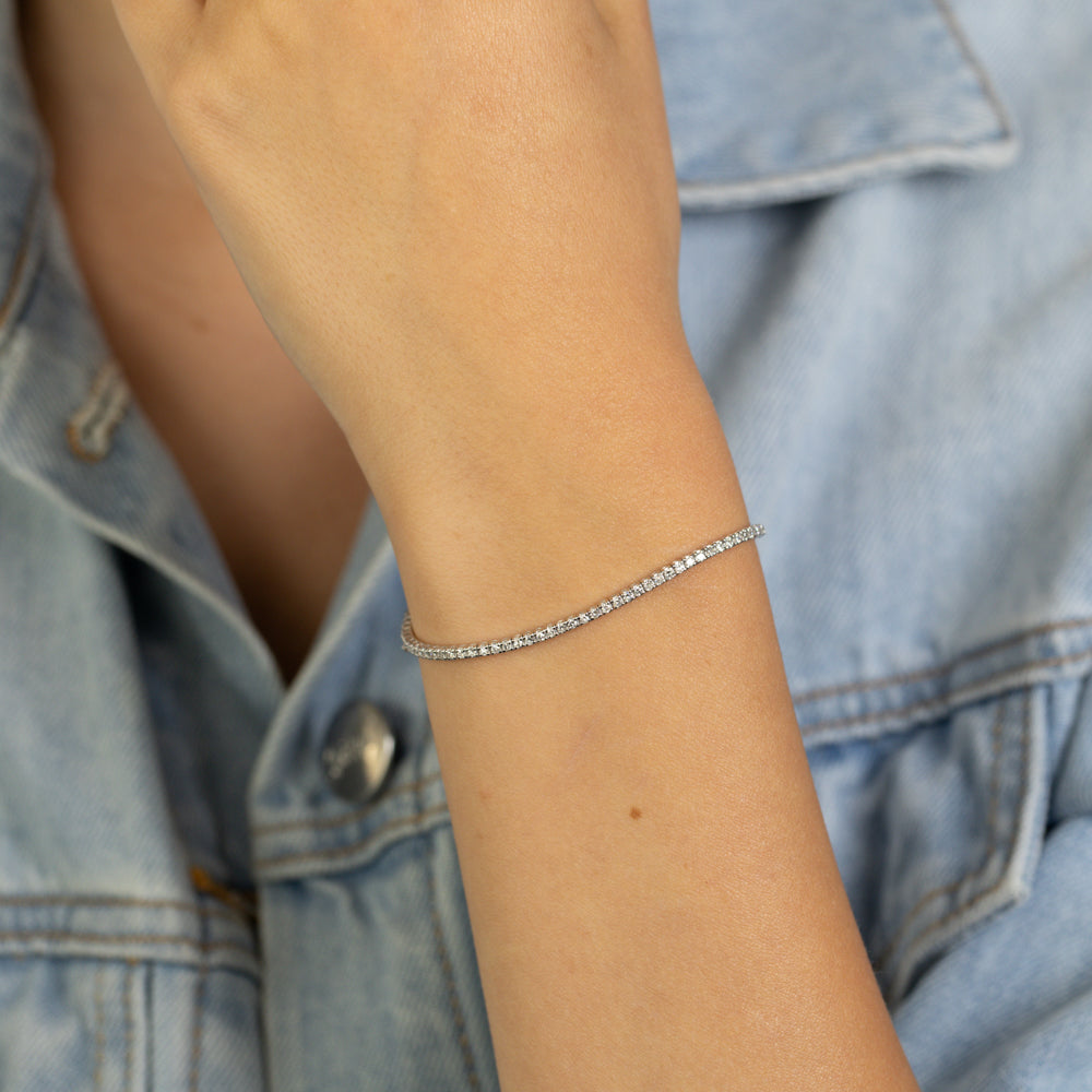 Luminesce Lab Grown 1 Carat Diamond Tennis Bracelet in Sterling Silver