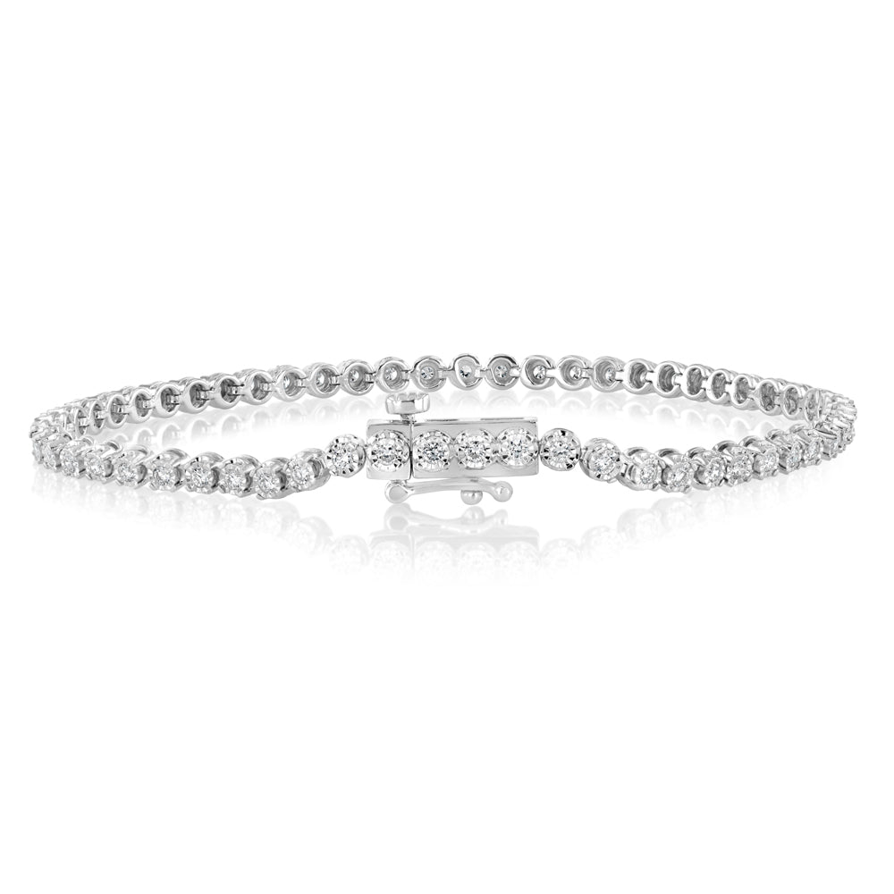 Luminesce Lab Grown 1 Carat Diamond Tennis Bracelet in Sterling Silver