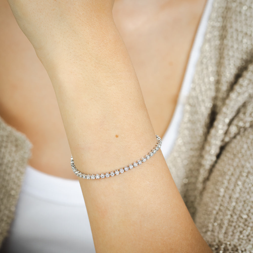 Luminesce Lab Grown 1 Carat Diamond Tennis Bracelet in Sterling Silver