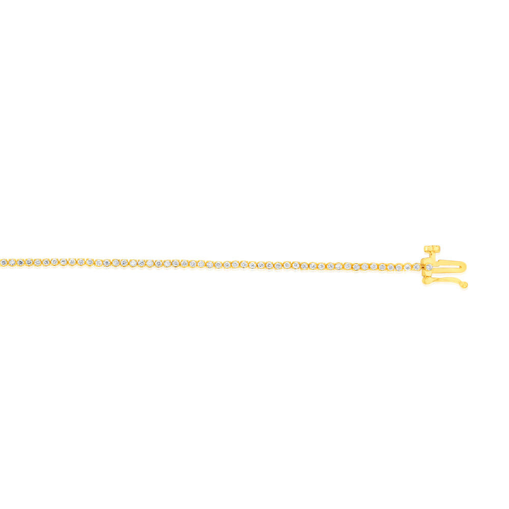 Luminesce Lab Grown 1 Carat Diamond Tennis Bracelet in Gold Plated Silver
