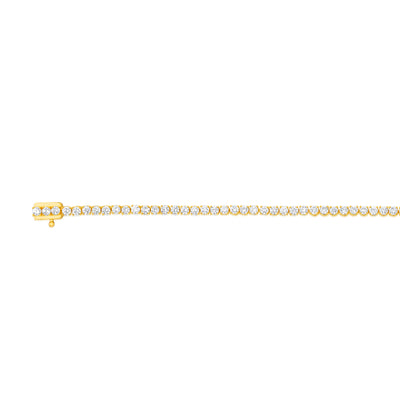 Luminesce Lab Grown 3 Carat Diamond Tennis Bracelet in Gold Plated Silver