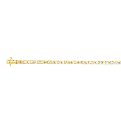 Luminesce Lab Grown 4 Carats Diamond Tennis Bracelet in Gold Plated Silver