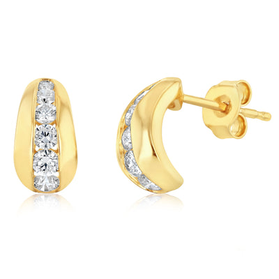 Luminesce Lab Grown 3/4 Carat Diamond Earrings in Gold Plated Silver