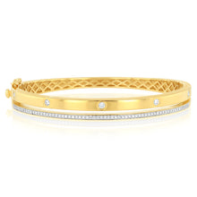 Load image into Gallery viewer, Luminesce Lab Grown 1/2 Carat Diamond Bangle in Gold Plated Silver