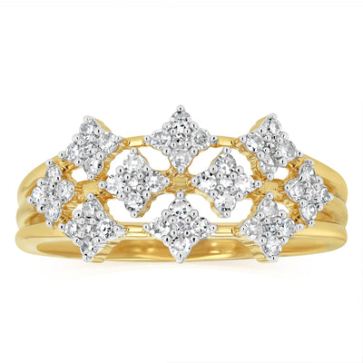 Luminesce Lab Grown Diamond Ring in Gold Plated Silver