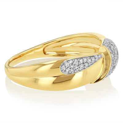 Luminesce Lab Grown 1/4 Carat Diamond Ring in Gold Plated Silver