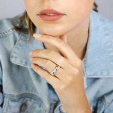 Load image into Gallery viewer, Luminesce Lab Grown 1/4 Carat Diamond Ring in Gold Plated Silver