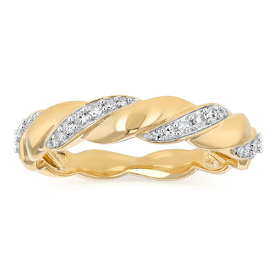 Luminesce Lab Grown 1/6 Carat Diamond Ring in Gold Plate Silver
