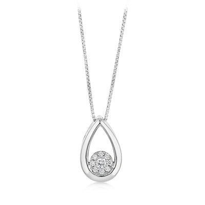 Luminesce Lab Grown 1/10 Carat Diamond Pendant on 45cm Chain in Sterling Silver