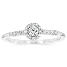 Load image into Gallery viewer, Luminesce Lab Grown 1/5 Carat Diamond Halo Ring in Sterling Silver