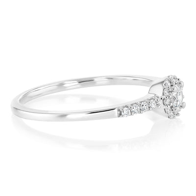 Luminesce Lab Grown 1/5 Carat Diamond Halo Ring in Sterling Silver