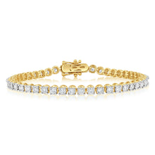 Load image into Gallery viewer, Luminesce Lab Grown 2.00 Carat Diamond Tennis Bracelet in Gold Plated Silver