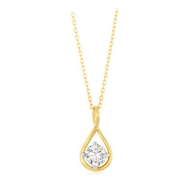 Luminesce Lab Grown 1 Carat Diamond Pendant in Gold Plated SIlver