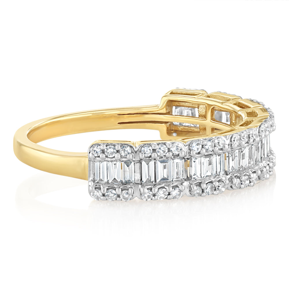 Luminesce Lab Grown 3/4 Carat Ring in Gold Plated Sterling Silver