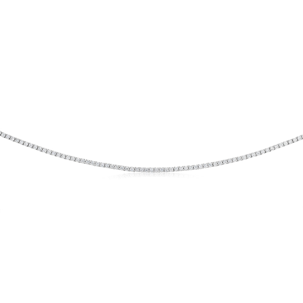 Luminesce Lab Grown 4 Carat Diamond Adjustable Tennis Necklace in Sterling Silver