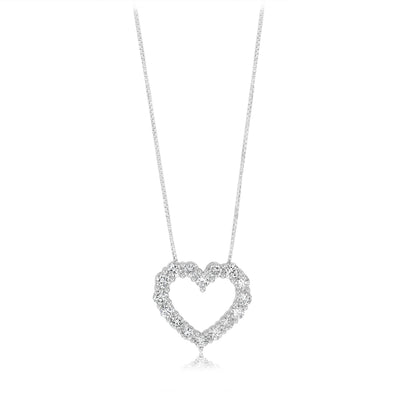Luminesce Lab Grown 1 Carat Diamond Heart Pendant on 45cm Chain in Sterling Silver