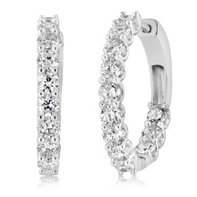 Load image into Gallery viewer, Luminesce Lab Grown 3 Carats Diamond Hoop Earrings in Sterling Silver