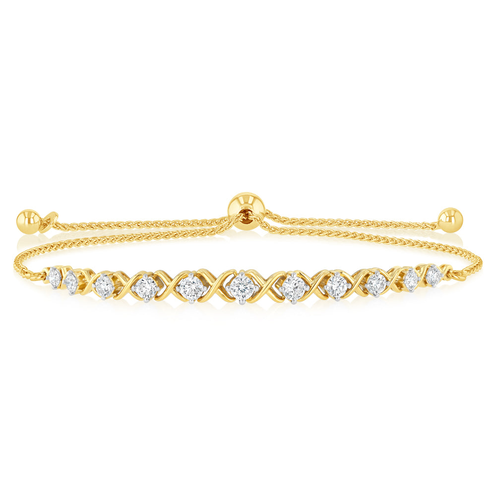 Luminesce Lab Grown 1 Carat Diamond Bracelet in Gold Plated Silver