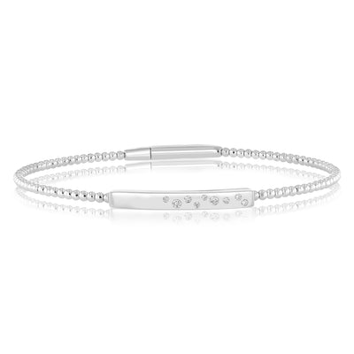 Luminesce Lab Grown 0.09 Carats Diamond Bangle in Sterling Silver