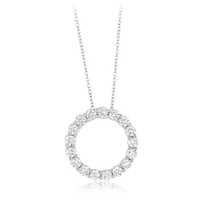 Luminesce Lab Grown 2 Carat Diamond Circle Pendant in Sterling Silver