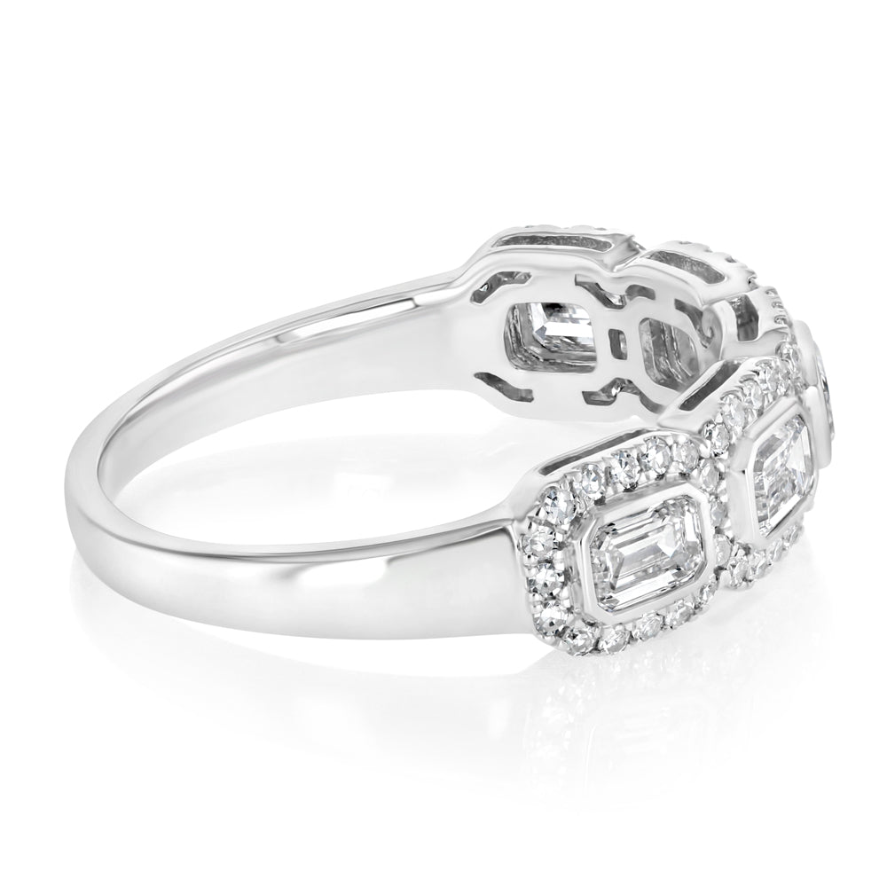 Luminesce Lab Grown 1 Carat Diamond Halo Ring in Sterling Silver