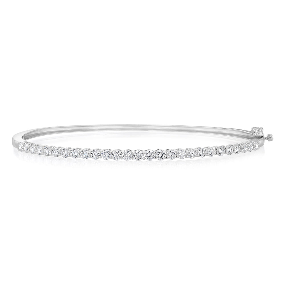 Luminesce Lab Grown 1.5 Carats Diamond Bangle in Sterling Silver