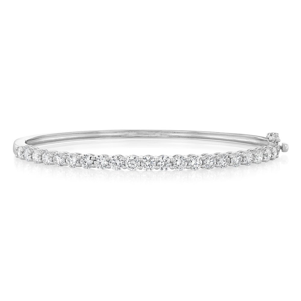 Luminesce Lab Grown 3 Carat Diamond Bangle in Sterling Silver