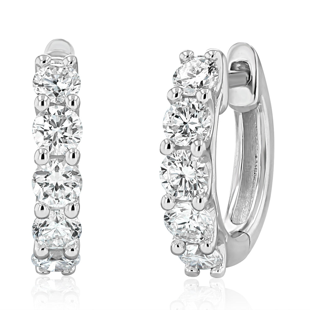 Luminesce Lab Grown 3/4 Carat Diamond Hoop Earrings in Sterling Silver