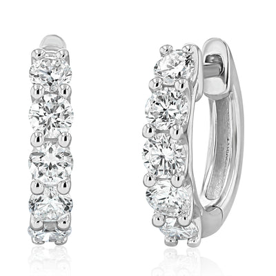 Luminesce Lab Grown 3/4 Carat Diamond Hoop Earrings in Sterling Silver