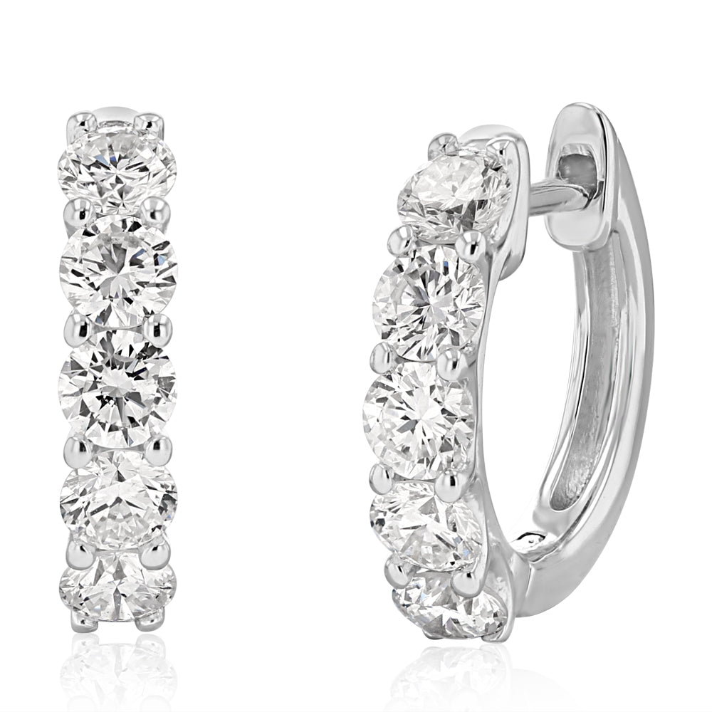 Luminesce Lab Grown 2 Carats Diamond Hoop Earrings in Sterling Silver