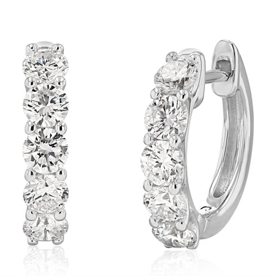 Luminesce Lab Grown 2 Carats Diamond Hoop Earrings in Sterling Silver