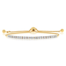 Load image into Gallery viewer, Luminesce Lab Grown 1 Carat Diamond Bolo Bracelet in Gold Plated SterlingSilver