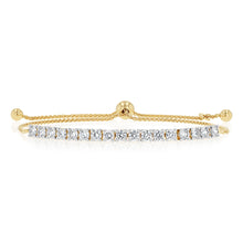 Load image into Gallery viewer, Luminesce Lab Grown 2 Carat Diamond Bolo Bracelet in Gold Plated Sterling Silver