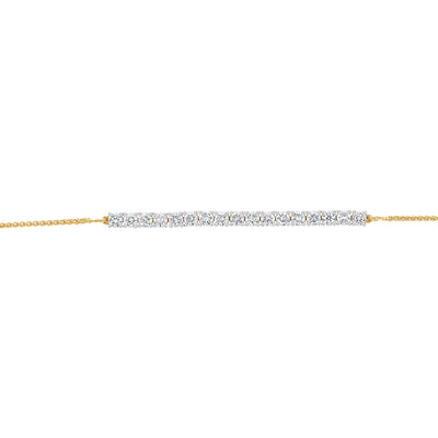 Luminesce Lab Grown 2 Carat Diamond Bolo Bracelet in Gold Plated Sterling Silver