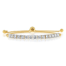 Load image into Gallery viewer, Luminesce Lab Grown 3 Carat Diamond Bolo Bracelet in Gold Plated Sterling Silver