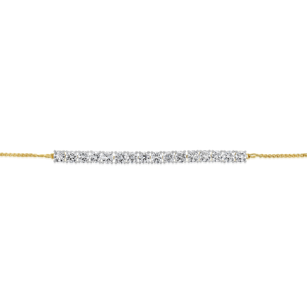 Luminesce Lab Grown 4 Carat Diamond Bolo Bracelet in Gold Plated Sterling Silver