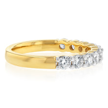 Load image into Gallery viewer, Luminesce Lab Grown 1 Carat Diamond Eternity Ring in Gold Plated Sterling Silver
