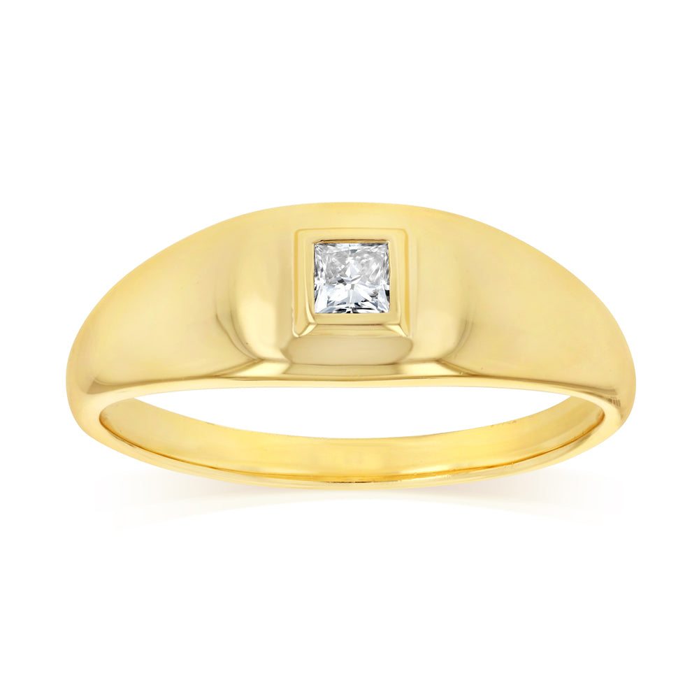 Luminesce Lab Grown 0.20 Carat Diamond Gents Ring in Gold Plated Sterling Silver