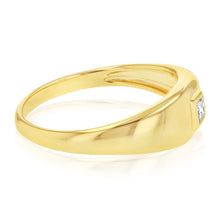 Load image into Gallery viewer, Luminesce Lab Grown 0.20 Carat Diamond Gents Ring in Gold Plated Sterling Silver