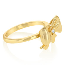 Load image into Gallery viewer, Luminesce Lab Grown Diamond Bow Shaped Ring in Gold Plated Sterling Silver