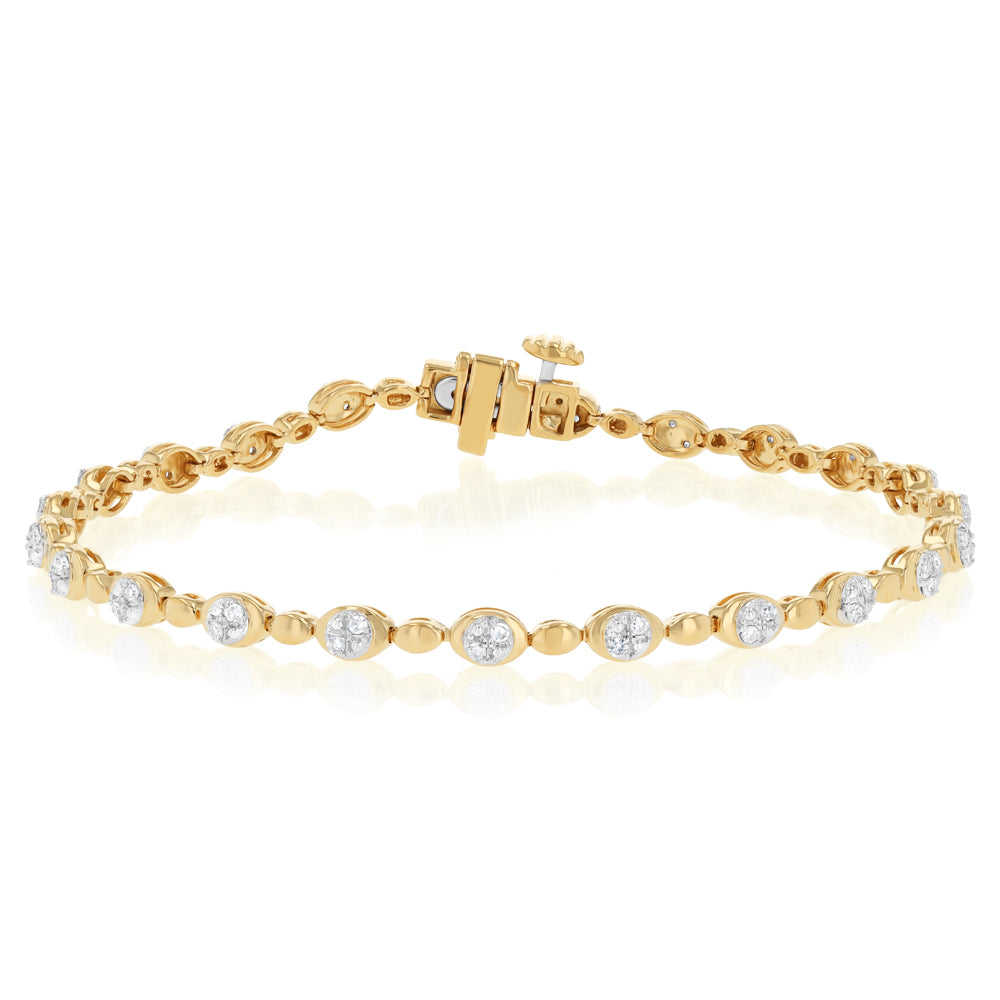 Luminesce Lab Grown 1/4 Carat Diamond Bracelet in Gold Plated Sterling Silver