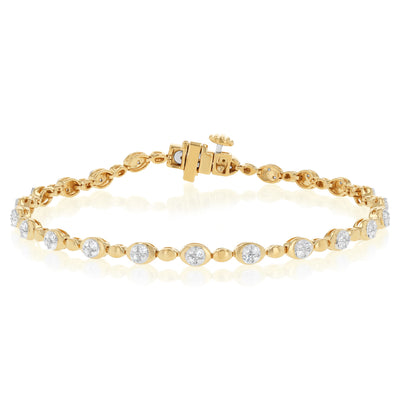 Luminesce Lab Grown 1/4 Carat Diamond Bracelet in Gold Plated Sterling Silver
