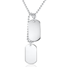 Load image into Gallery viewer, Sterling Silver Dog Tags Pendant With 50cm Chain