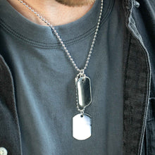 Load image into Gallery viewer, Sterling Silver Dog Tags Pendant With 50cm Chain